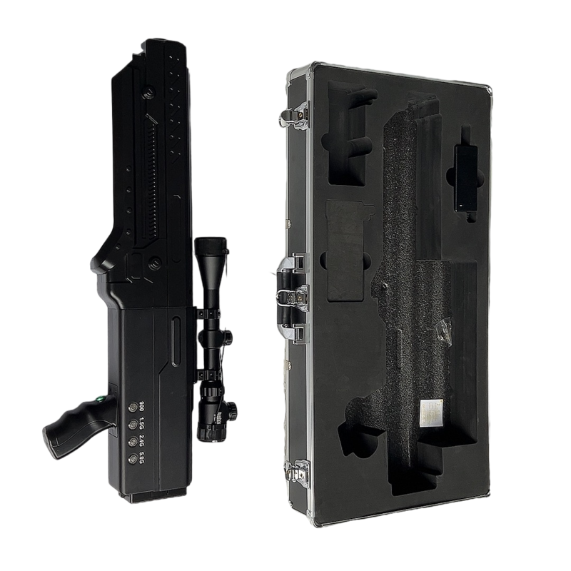  镜铁区手持便携式枪型低空防御反制四通道A型