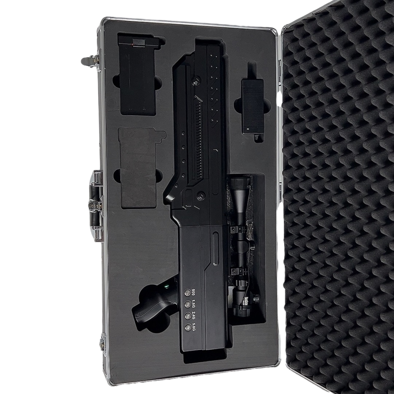  镜铁区手持便携式枪型低空防御反制四通道B型